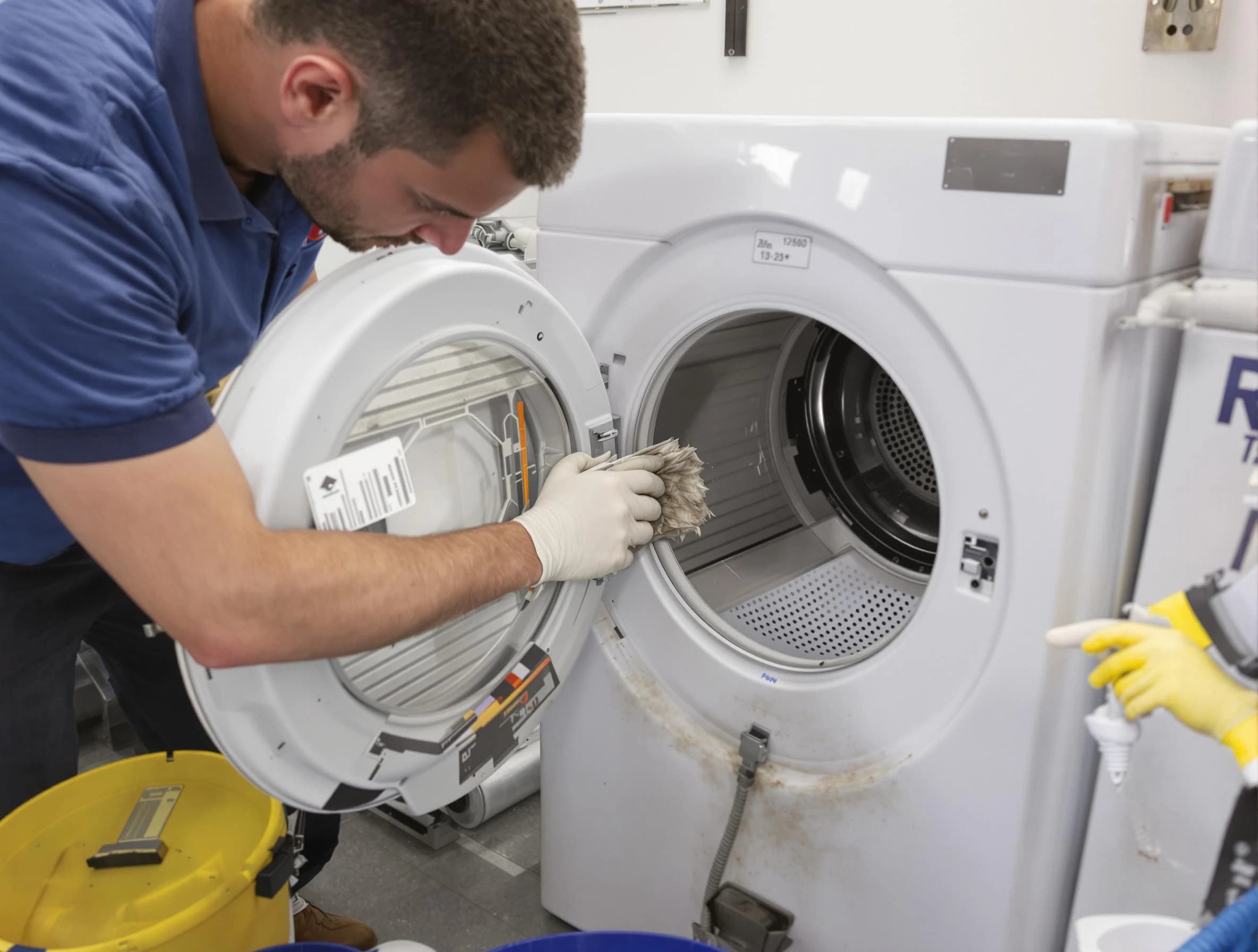 White City Dryer Vent Cleaning specialist performing detailed lint trap cleaning service in White City