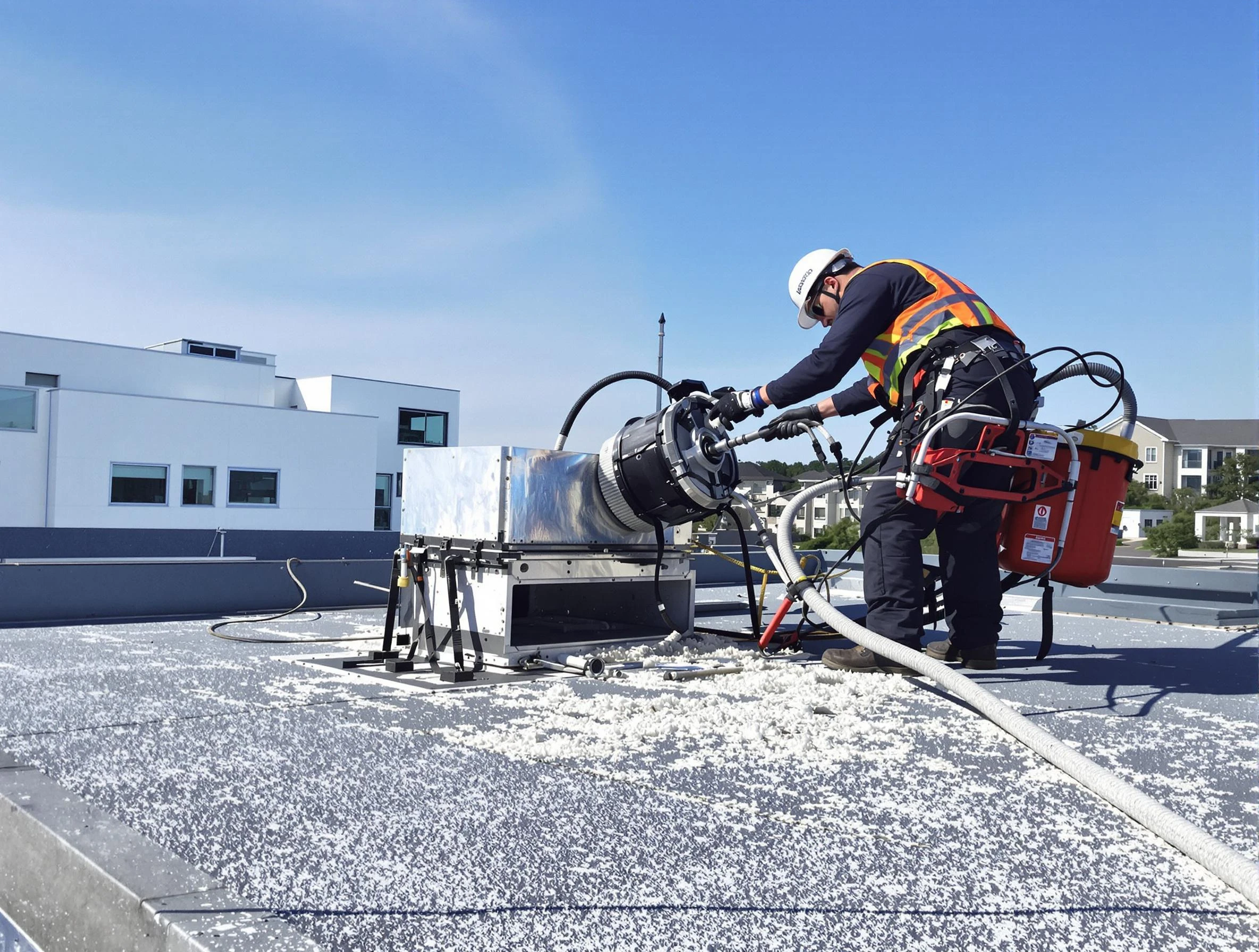 Cleaning Dryer Vent On Roof in White City