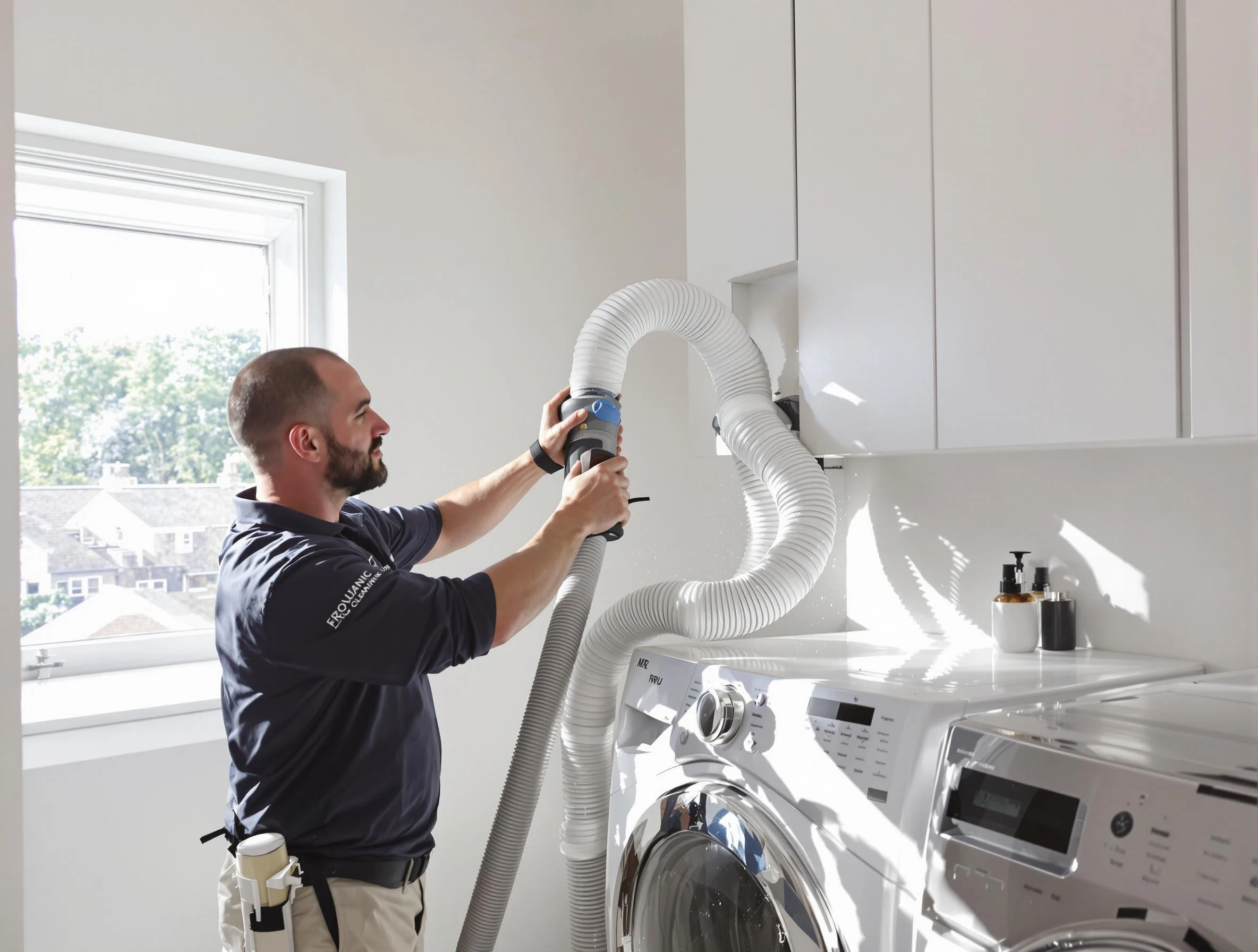 Certified White City Dryer Vent Cleaning technician performing dryer vent cleaning in White City