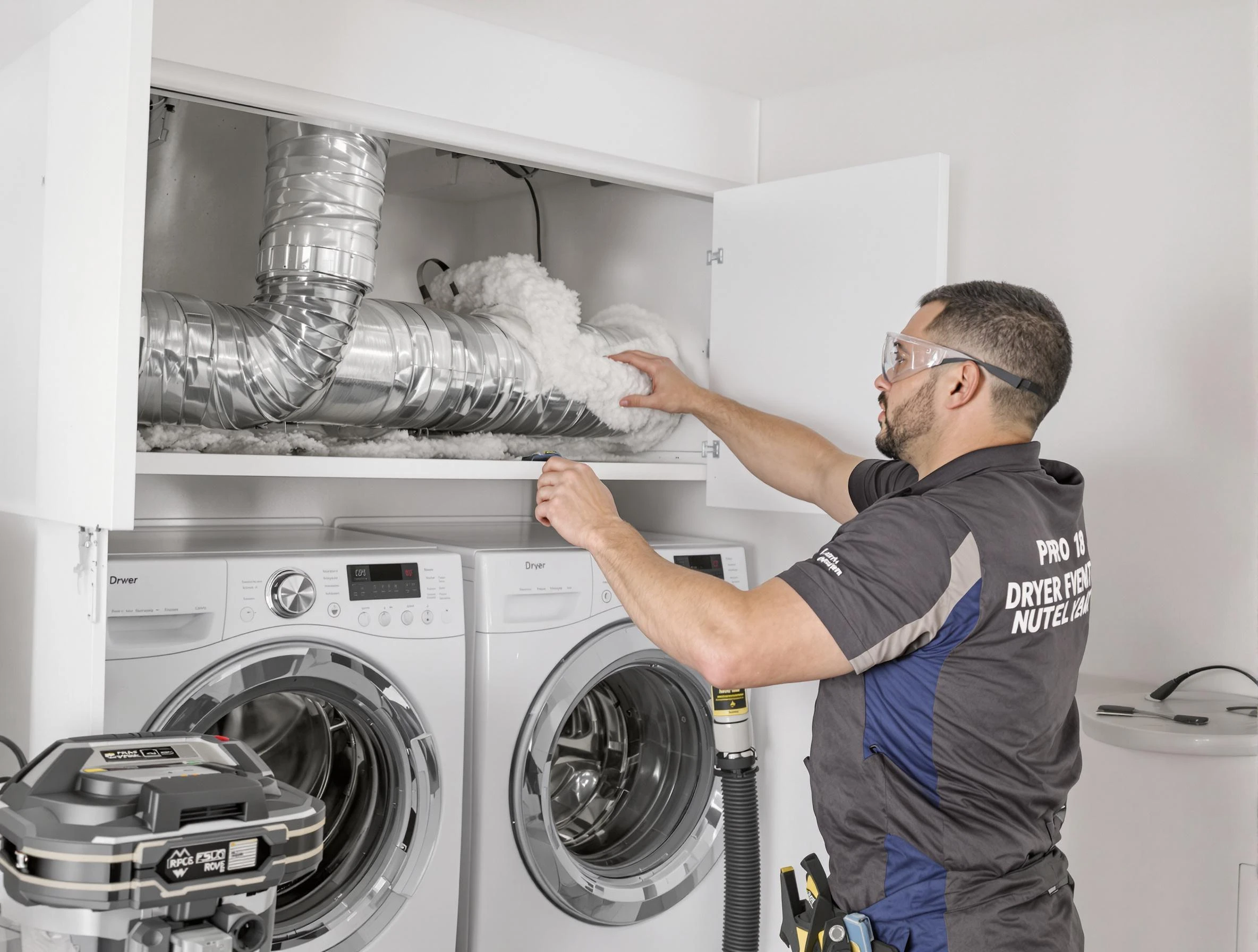 White City Dryer Vent Cleaning certified technician performing specialized gas dryer vent cleaning in White City